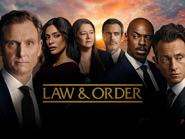 TV show cover of law and order season 1 with a photo of the cast