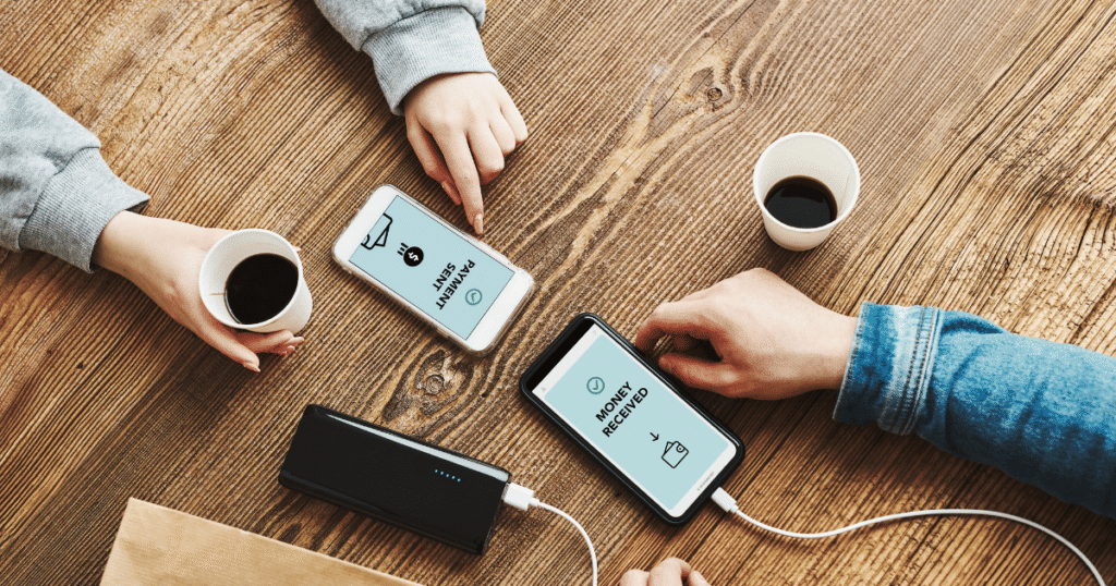 Two People Transferring Money on Phone Apps