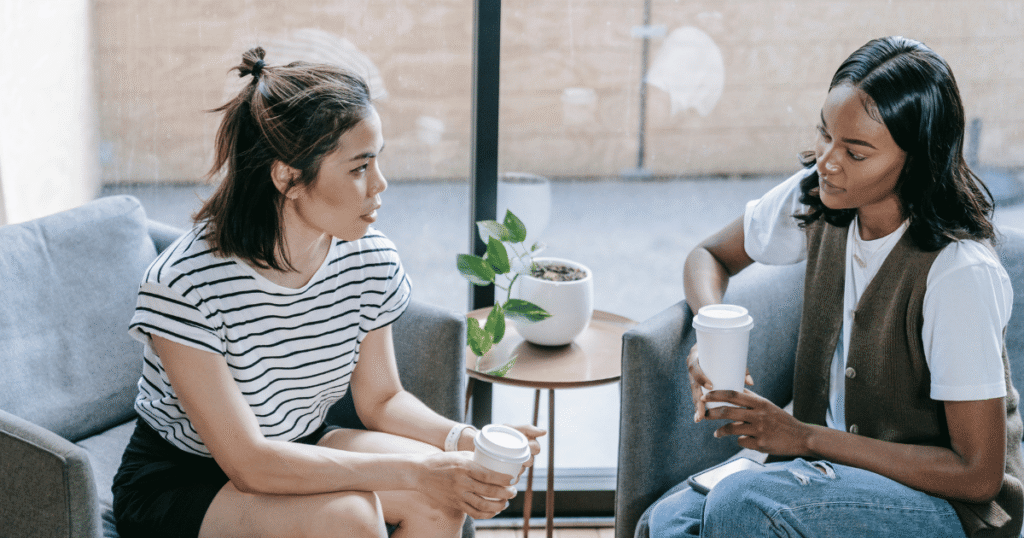 Women Having a Conversation. Credit Mike Jones @Pexels