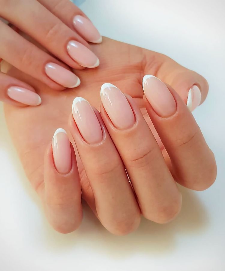 Classic French manicure nails