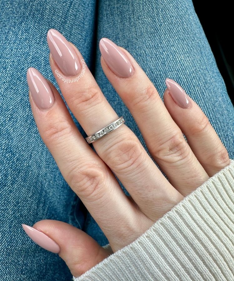 Dusty Rose Almond Nails